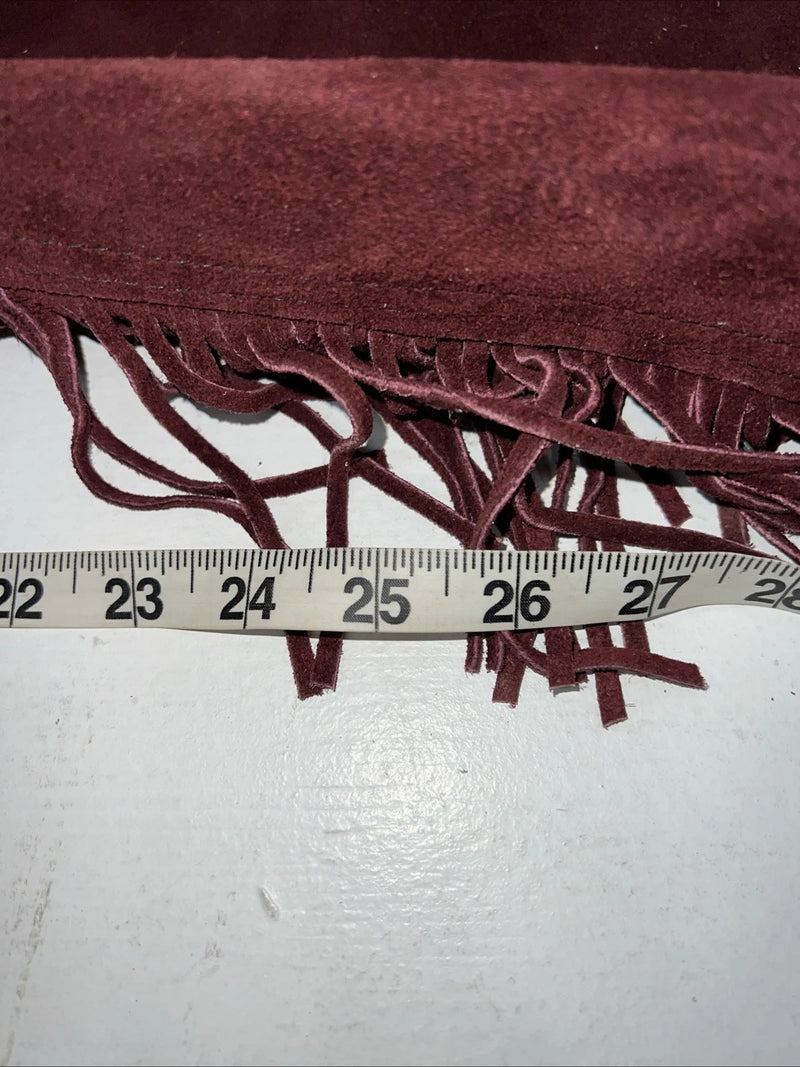 New Burgundy Congress Leather Show Chaps Adjustable Waist 31” N-23