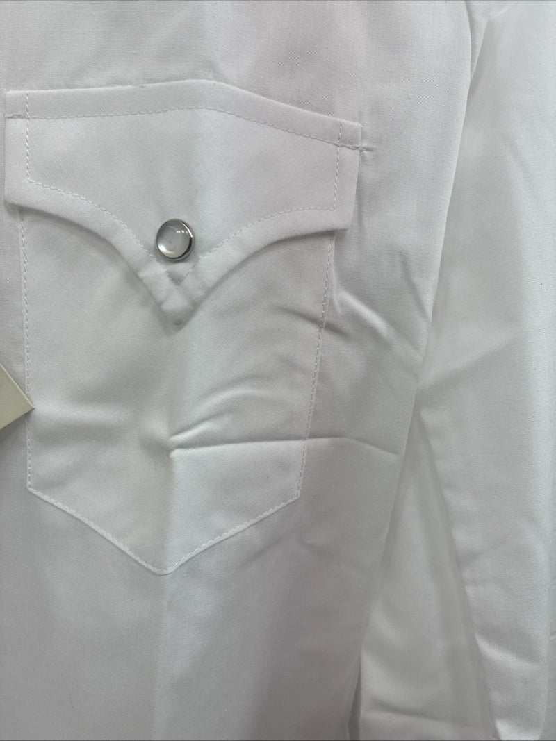 New Kids ELY Classic White Long Sleeve Pearl Snap Size 12 CC-113