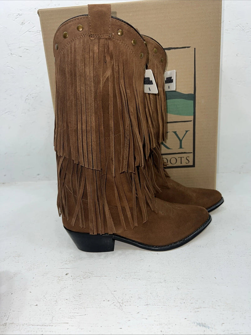 New Women’s Brown Fringe Smoky Mountain Cowboy Boots. 6566 M 6. 20-133
