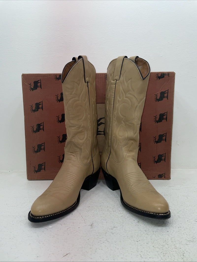 New Men’s Cream Texas Imperial Cowboy Boots. M 129 9 D. 4-22