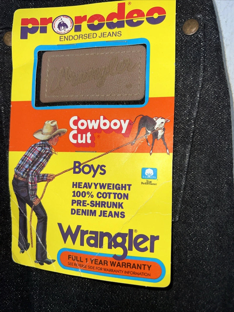 New Boys Black Wrangler Pro Rodeo Cowboy Cut Denim Jeans. 9/22 1/2 C-11