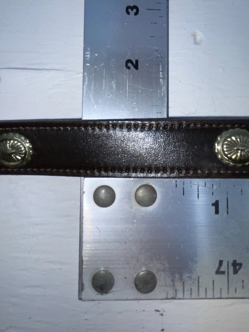 New Brown Genuine Leather Wright Gold Pendent 34” Belt #10484 Z-172