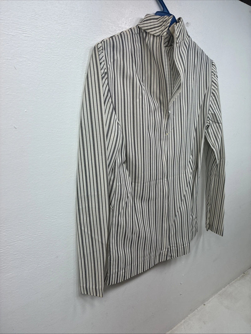 New Women’s TexasTogs Stripe Long Sleeve Zip Up Show Shirt Size 30 3B-2