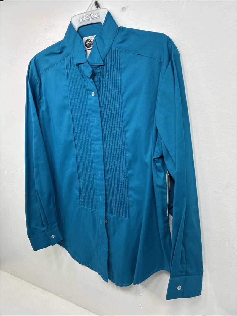 New Western Collection Blue Long Sleeve Button Up English Shirt Size 16 II-34