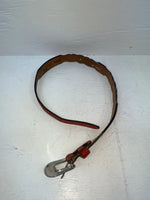 New Red Genuine Leather Tooled And Silver Pendent 22” Belt #5722 NN-14