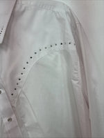 New Women’s White Horse White Gem Long Sleeve Pearl Snap 2XL GG-90
