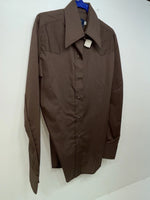 New Women’s Brown Panhandle Slim Long Sleeve Button Up Shirt #3334 3B-89