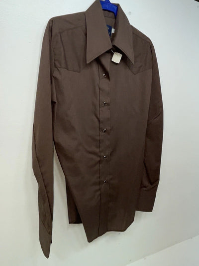 New Women’s Brown Panhandle Slim Long Sleeve Button Up Shirt #3334 3B-89
