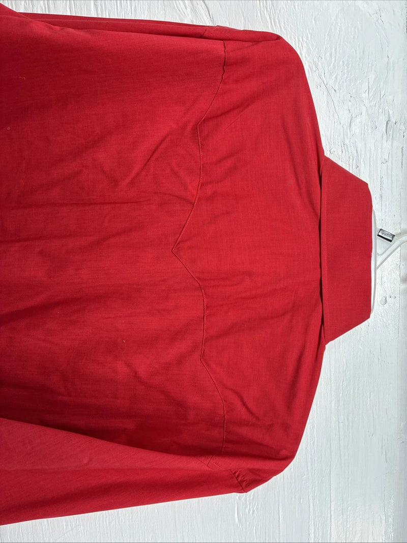 New Men’s White Horse Western Red Long Sleeve Pearl Snap XL V-12