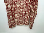 New Women’s Red Floral Tem Tex Long Sleeve Button Up Shirt #7144 3B-95