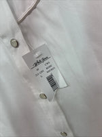 New Womens White Horse White Rose Long Sleeve Pearl Snap Large II-91