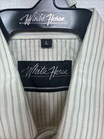 New Kids White Horse Yellow Stripe Long Sleeve Pearl Snap Large DD-55