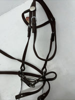 New Tough 1 Brown Nylon Browband Headstall With Bit Split Reins #42-7499 W-33