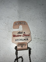 New Women’s Western Charm Silver Chain Necklace. 29661 A-85