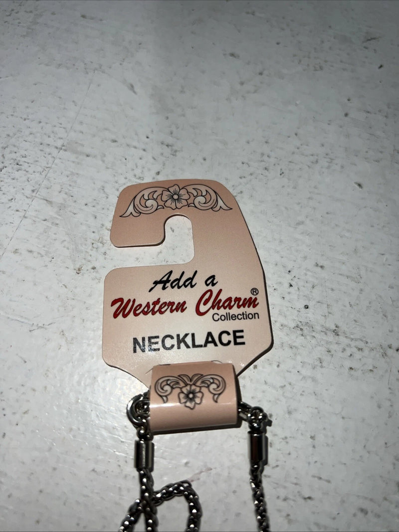 New Women’s Western Charm Silver Chain Necklace. 29661 A-85