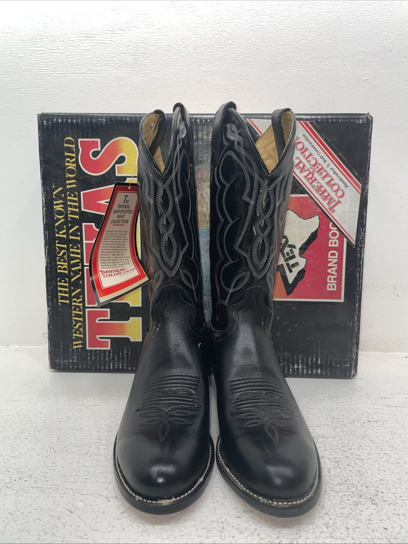 New Men’s Black Texas Brand Cowboy Boots. M 610 8 D. 4-74