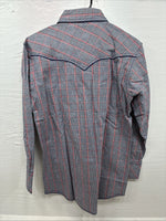 New Men’s Champion Western MultiColor Plaid Long Sleeve Pearl Snap Medium Q-67