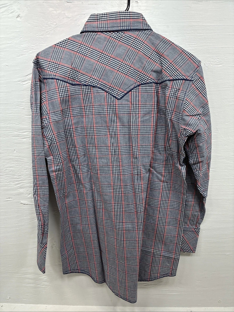 New Men’s Champion Western MultiColor Plaid Long Sleeve Pearl Snap Medium Q-67