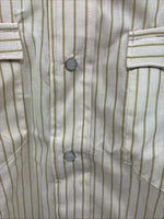 New Kids Miller Yellow Stripe Long Sleeve Pearl Snap Size XL CC-122