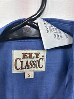 New Kids ELY Classic Blue Jean Design Long Sleeve Button Up Size Small LL-28