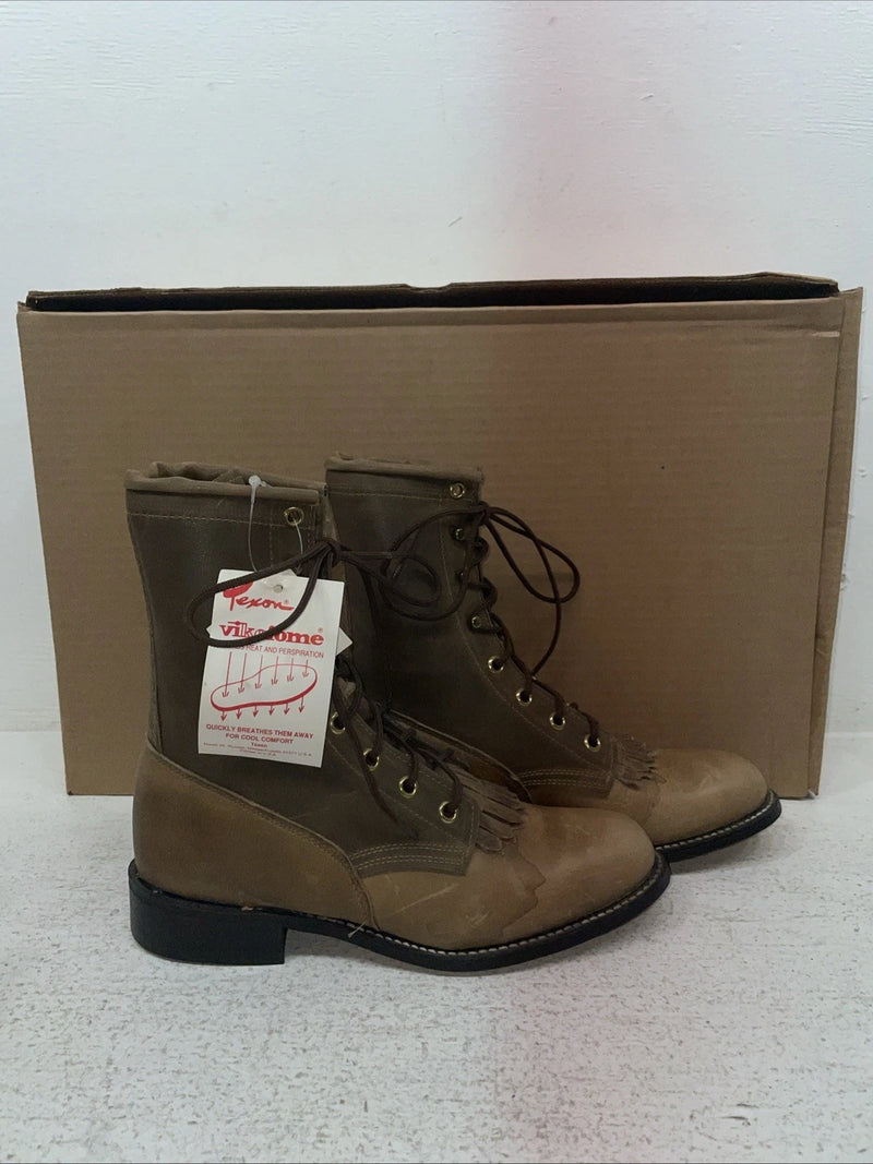 New Women’s Brown Lace Up Texas Brand Cowboy Boots. 4474 5 M. 2-167