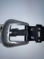 New Black Genuine Leather Nocona Silver Stud 32” Belt #N1311999 Z-133