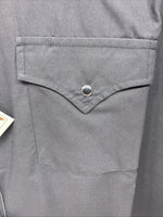 New Men’s ELY Cattleman Black Short Sleeve Pearl Snap 18.5 2XL F-76