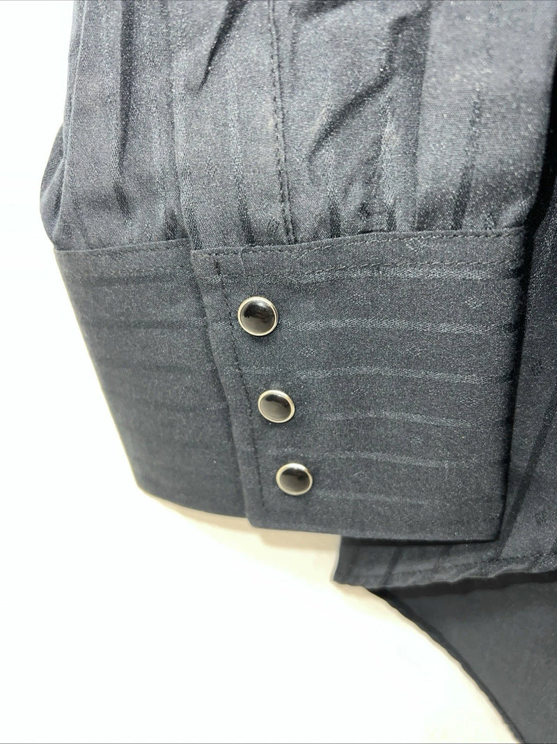 New Men’s Black ELY Cattleman Pearl Snap Long Sleeve Shirt. 18.5x36 2XL G-77
