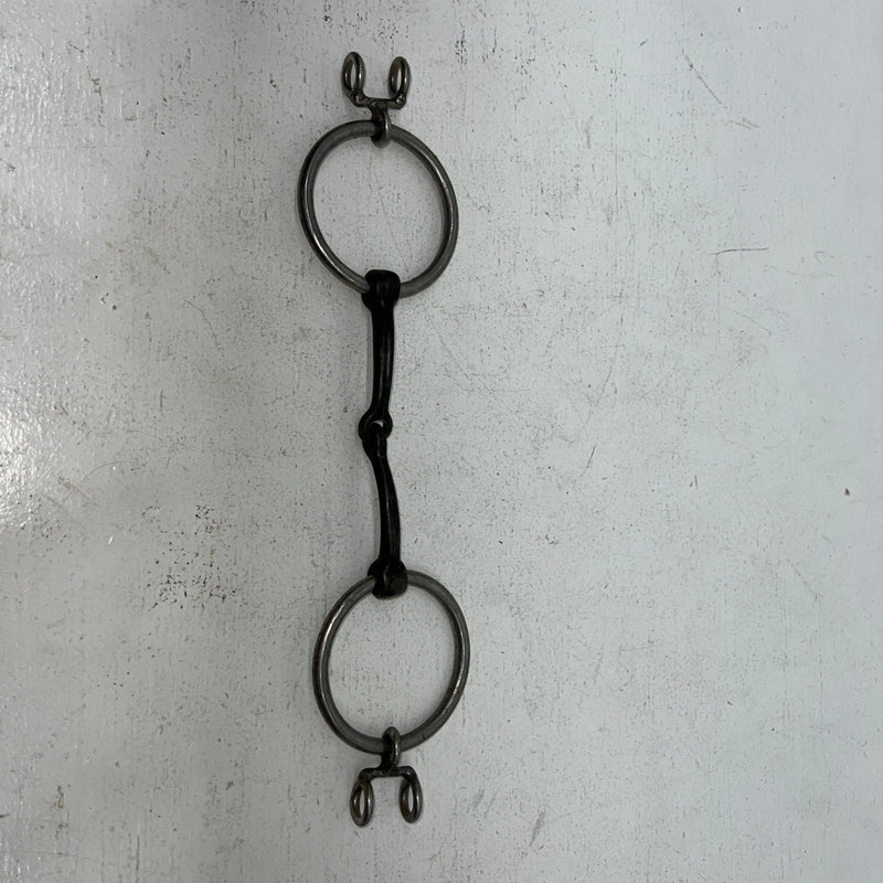 New O Ring Snaffle With Draw Rein Hooks LLL-13