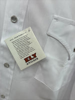New Men’s ELY Cattleman White Long Sleeve Pearl Snap 17.5 X 35 XL CC-10