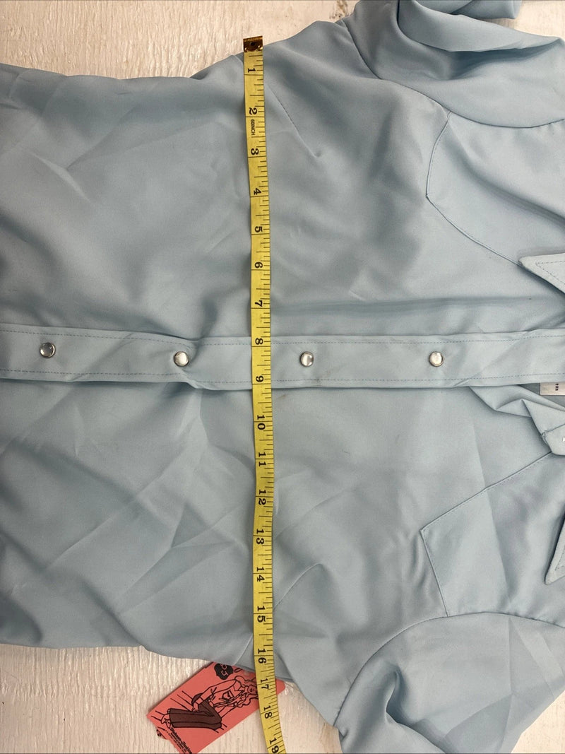 New Girls Dickson Jenkins Blue Long Sleeve Pearl Snap Size 32 CC-106