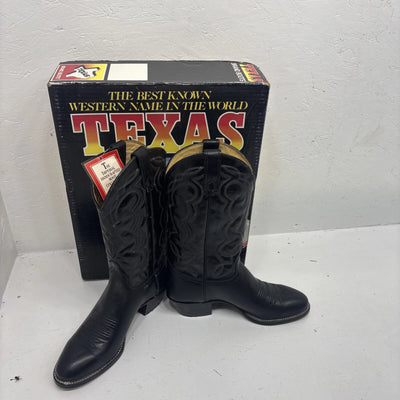 New Men's Black Texas Brand Cowboy Boots. M 610 8.5 8 1/2 D. 3-10
