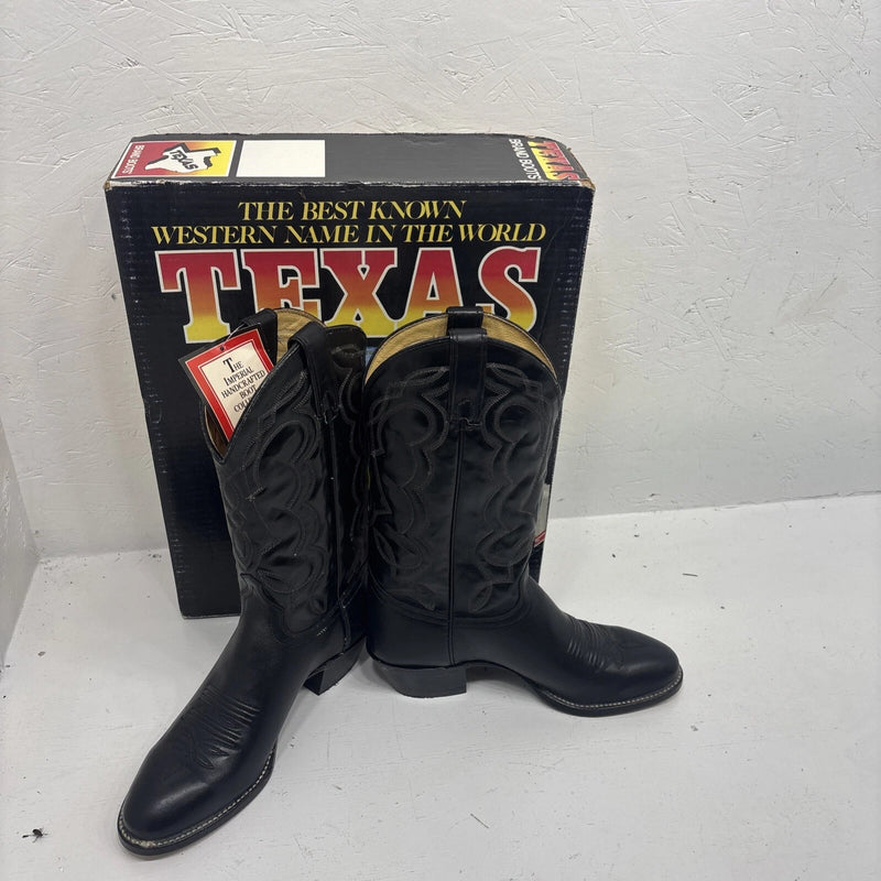 New Men's Black Texas Brand Cowboy Boots. M 610 8.5 8 1/2 D. 3-10