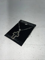New Women’s Silver Strike Black 3D Cross Necklace N140 A-69