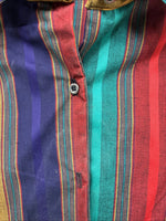 New Women’s Cowboy Threads Stripe Sleeveless Button Up Size Small TT-81