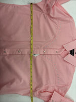 New Women’s White Horse Pink Gem Long Sleeve Pearl Snap Medium II-76