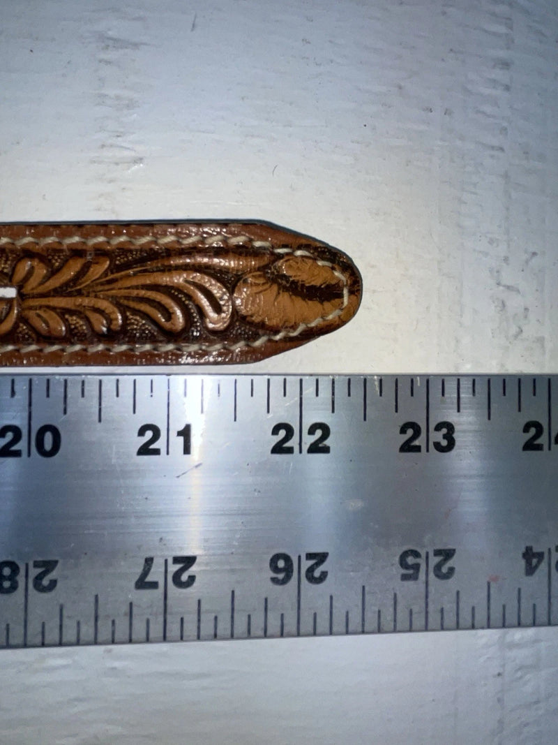 New Brown Genuine Leather Perkies Tooled 18” Belt #170 NN-85
