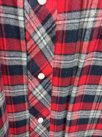 New men’s White Horse Red Flannel Long Sleeve Pearl Snap 3XL E-64