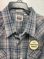 New Men’s ELY Cattleman Blue Gray Long Sleeve Pearl Snap 3XL E-35 