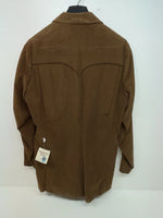 New Men’s Brown Pioneer Wear Long Sleeve Button Up Coat L 3B-120