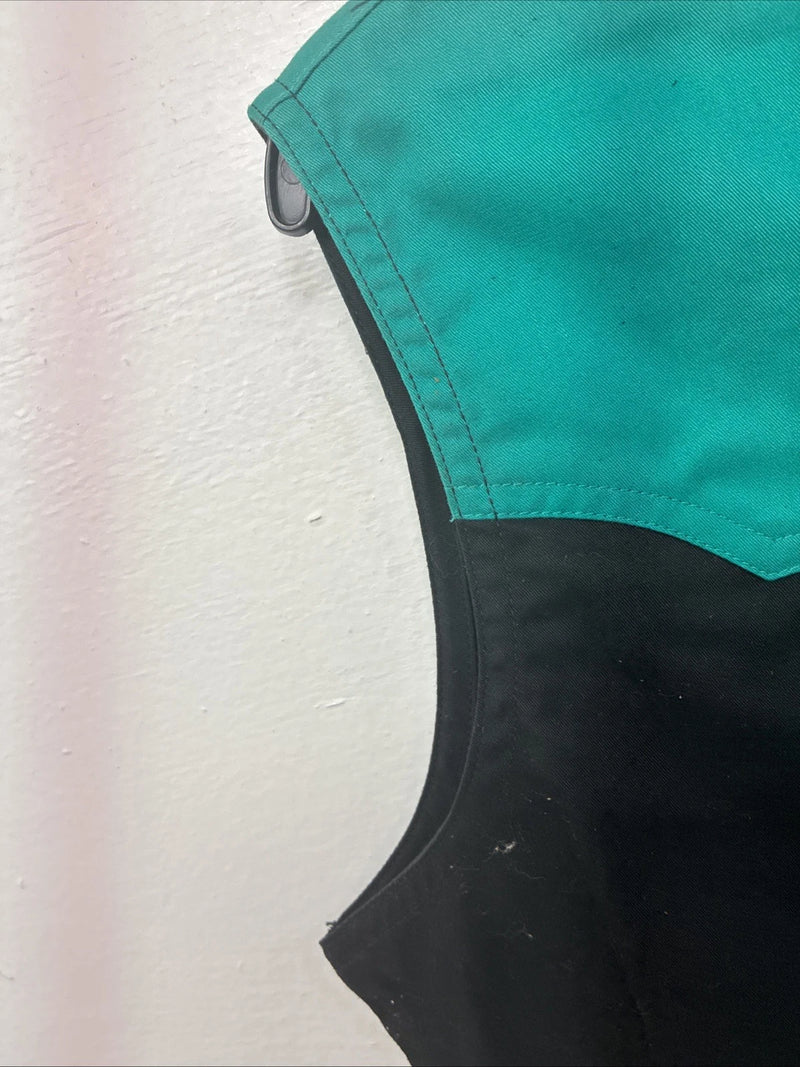 New Women’s Cumberland Black Blue Sleeveless Pearl Snap Small TT-138