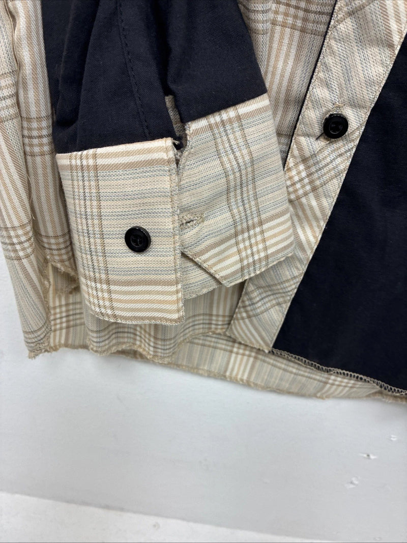 New Kids Cowboy Threads Black Yellow Plaid Long Sleeve Button Up Size 16 DD-83