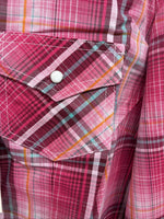 New Girls Cumberland Pink Plaid Long Sleeve Pearl Snap Medium DD-92