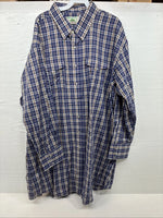 New Men’s Mesquite Blue Flannel Long Sleeve Pearl Snap 20 X 36 4XL  H-62