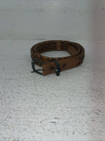New Brown Genuine Leather Braided Rope 34” Belt #02-4702 Z-17