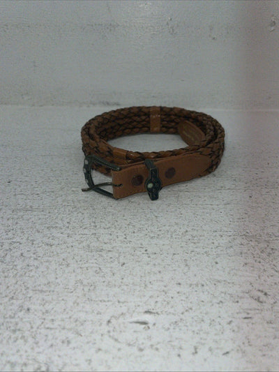 New Brown Genuine Leather Braided Rope 34” Belt #02-4702 Z-17