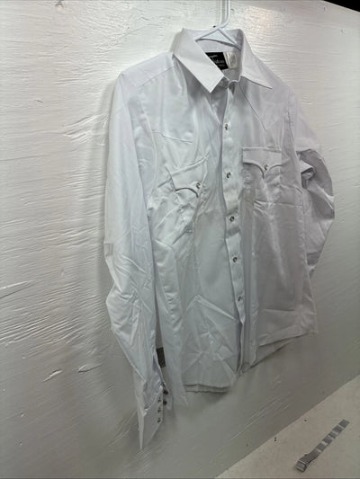 New Boys Champion Western White Long Sleeve Pearl Snap Size 16 CC-77