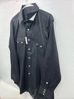 New Men’s White Horse Black Long Sleeve Pearl Snap Large AA-59
