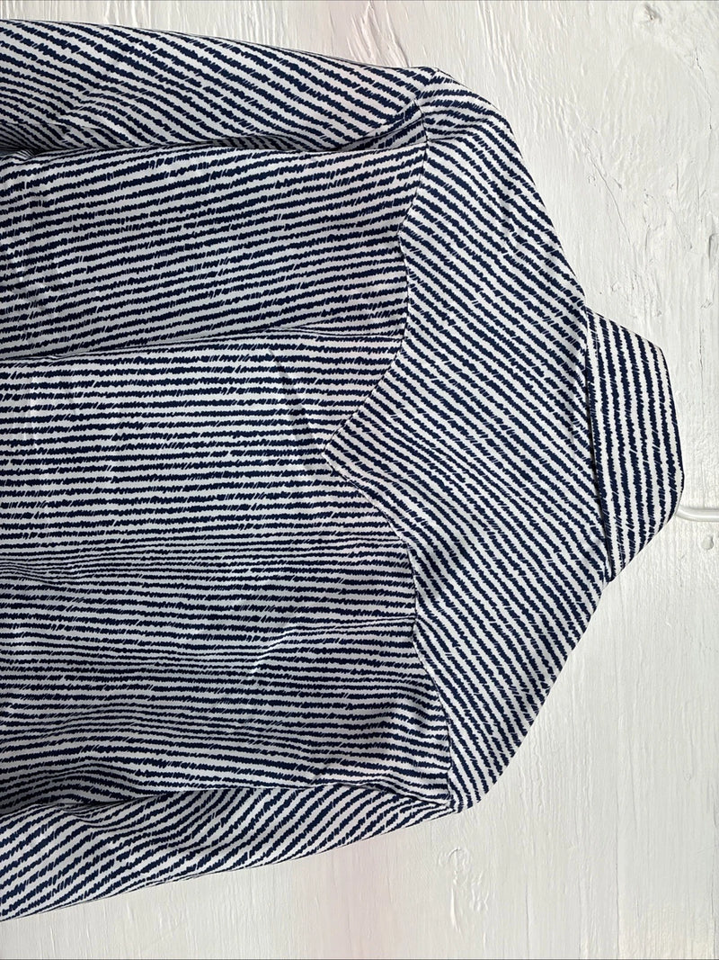 New Men’s Dickson Jenkins Blue White Stripe Long Sleeve Pearl Snap Medium T-90