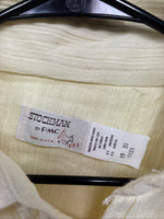 New Men’s Stockman Yellow Long Sleeve Pearl Snap 15 X 33 Medium AA-78